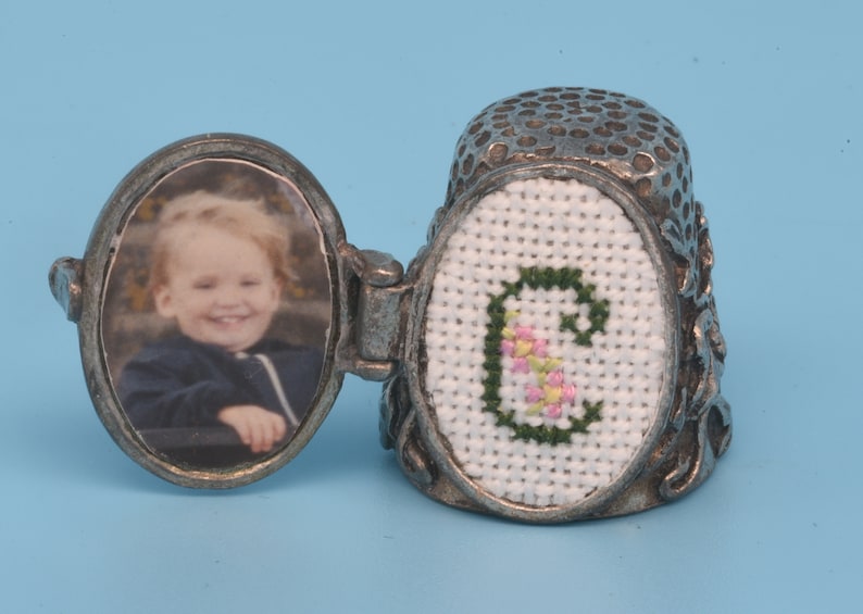 Alphabet English Pewter Locket Thimble by Elizabeth ~R~ Anderson