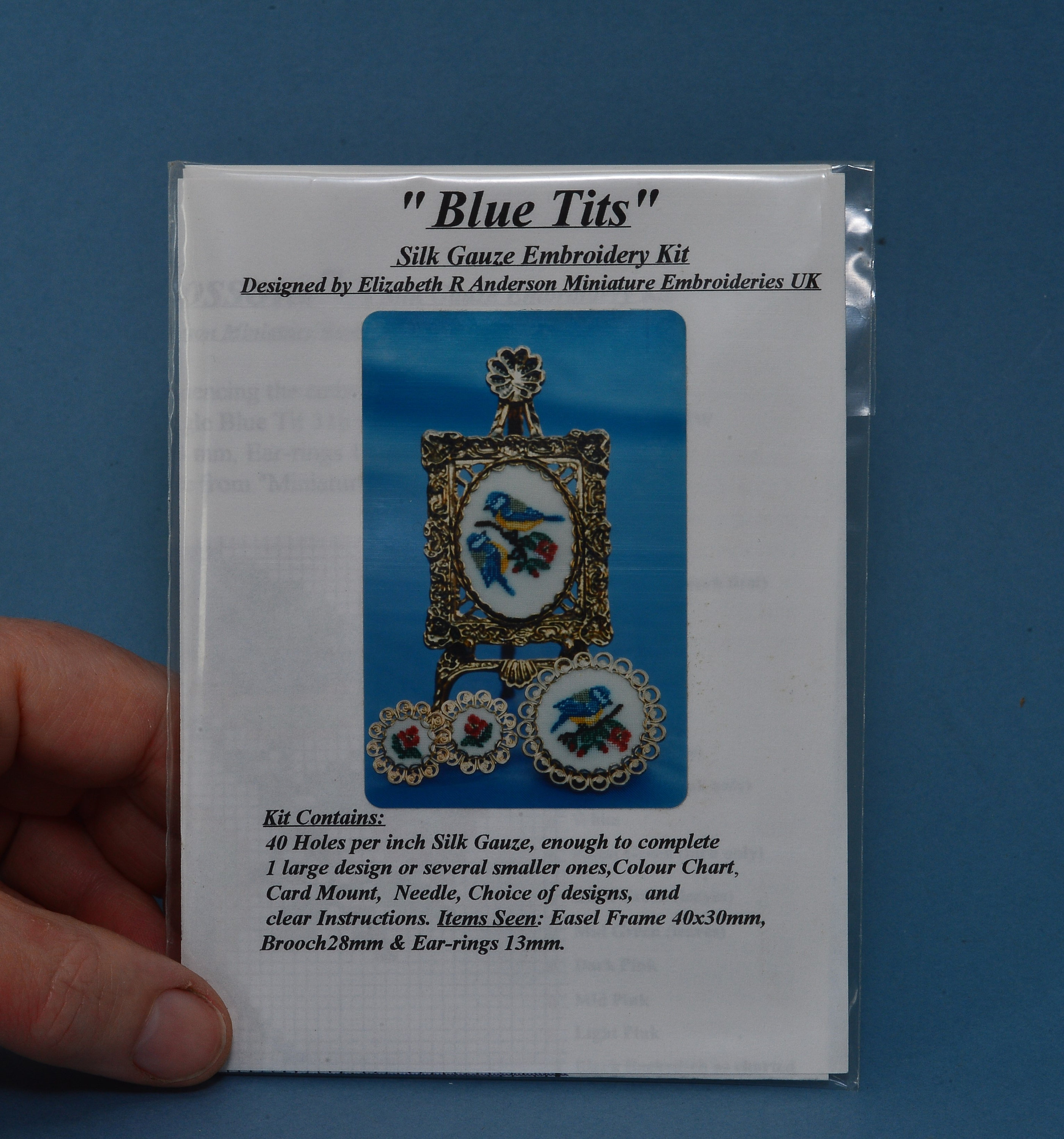 Blue Tits Silk Gauze Embroidery Kit by Elizabeth ~R~ Anderson
