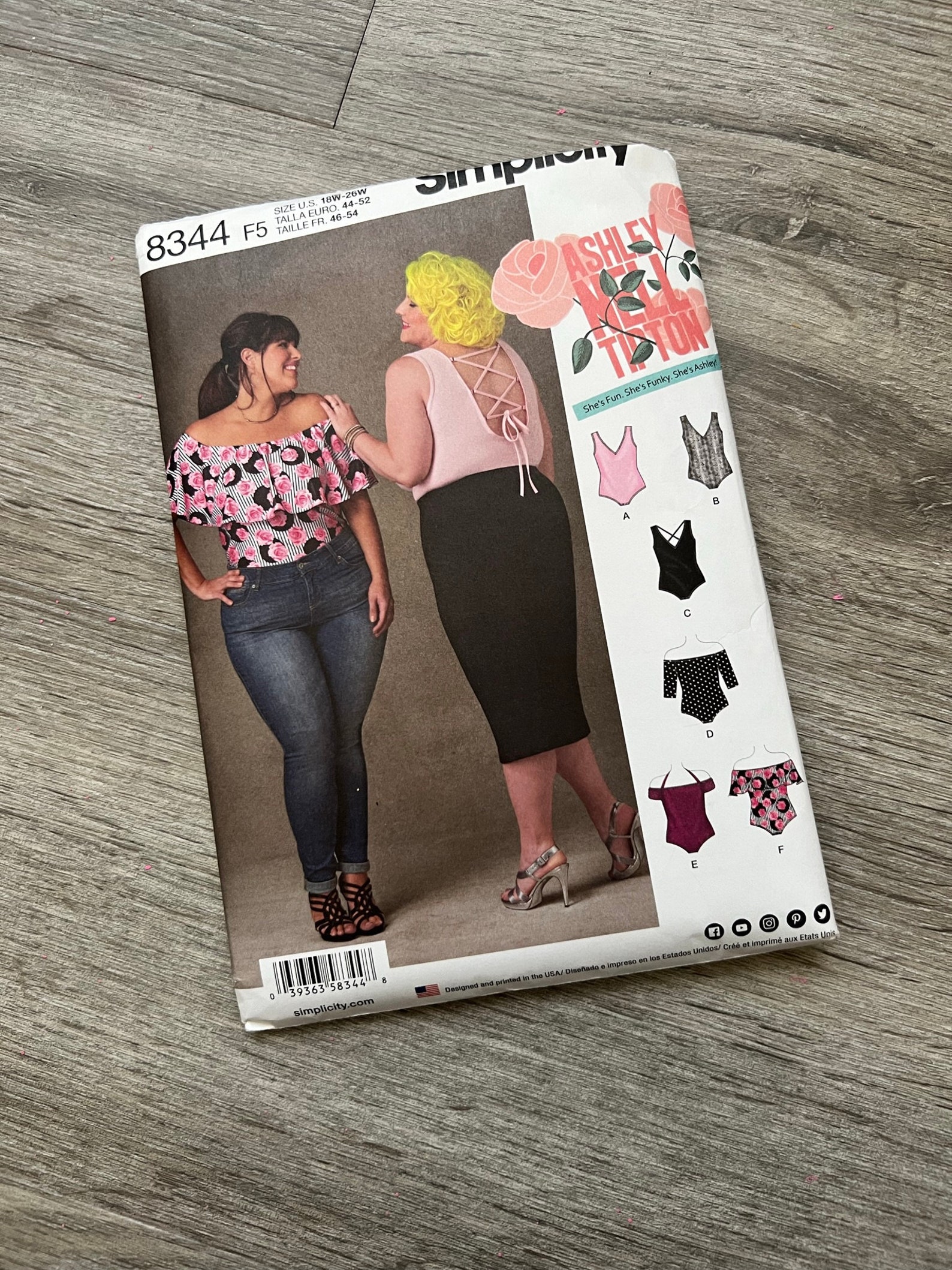 Simplicity 8344 Plus Size Knit Bodysuits by Ashley Nell Tipton (18W-26W ...