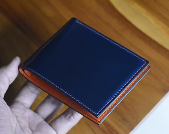 7 COLORS- Navy Blue Shell Cordovan & Natural Leather 4-slot