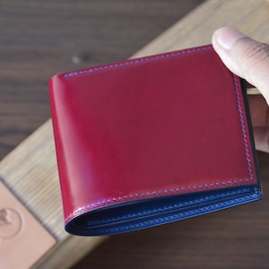 Cartera plegable de cordobán con carcasa completa. Cartera de cuero para hombre.