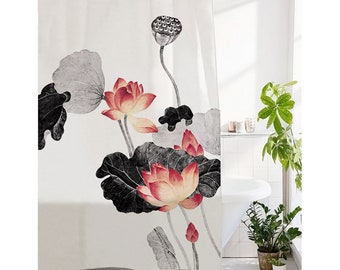 Lotus Shower Curtain Etsy
