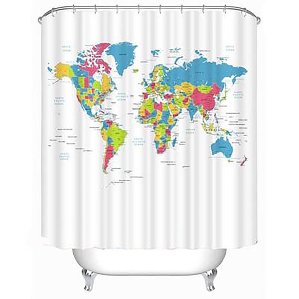 Map Shower Curtain Etsy
