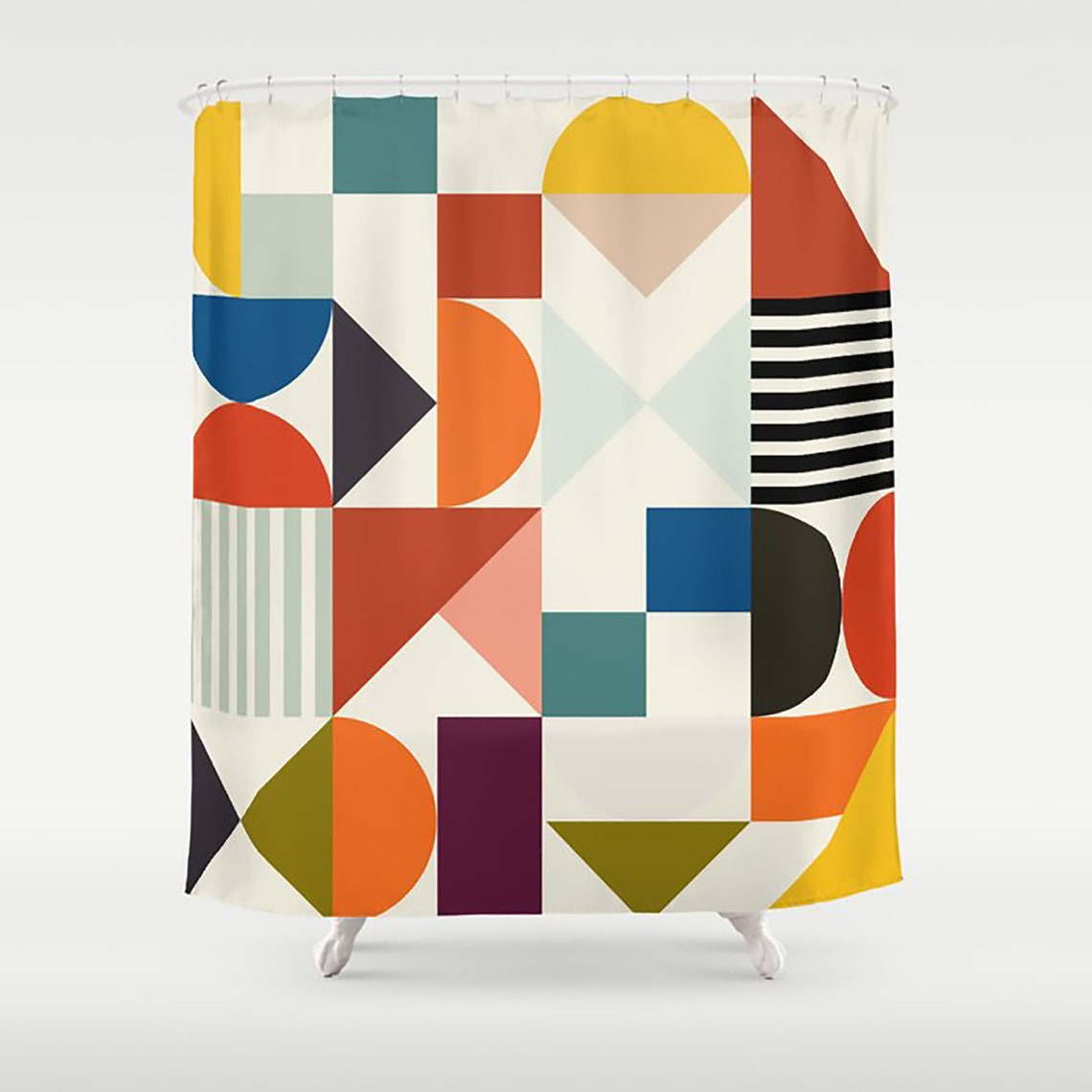 Color Block Shower Curtain Abstract Shower Curtain Partition Etsy