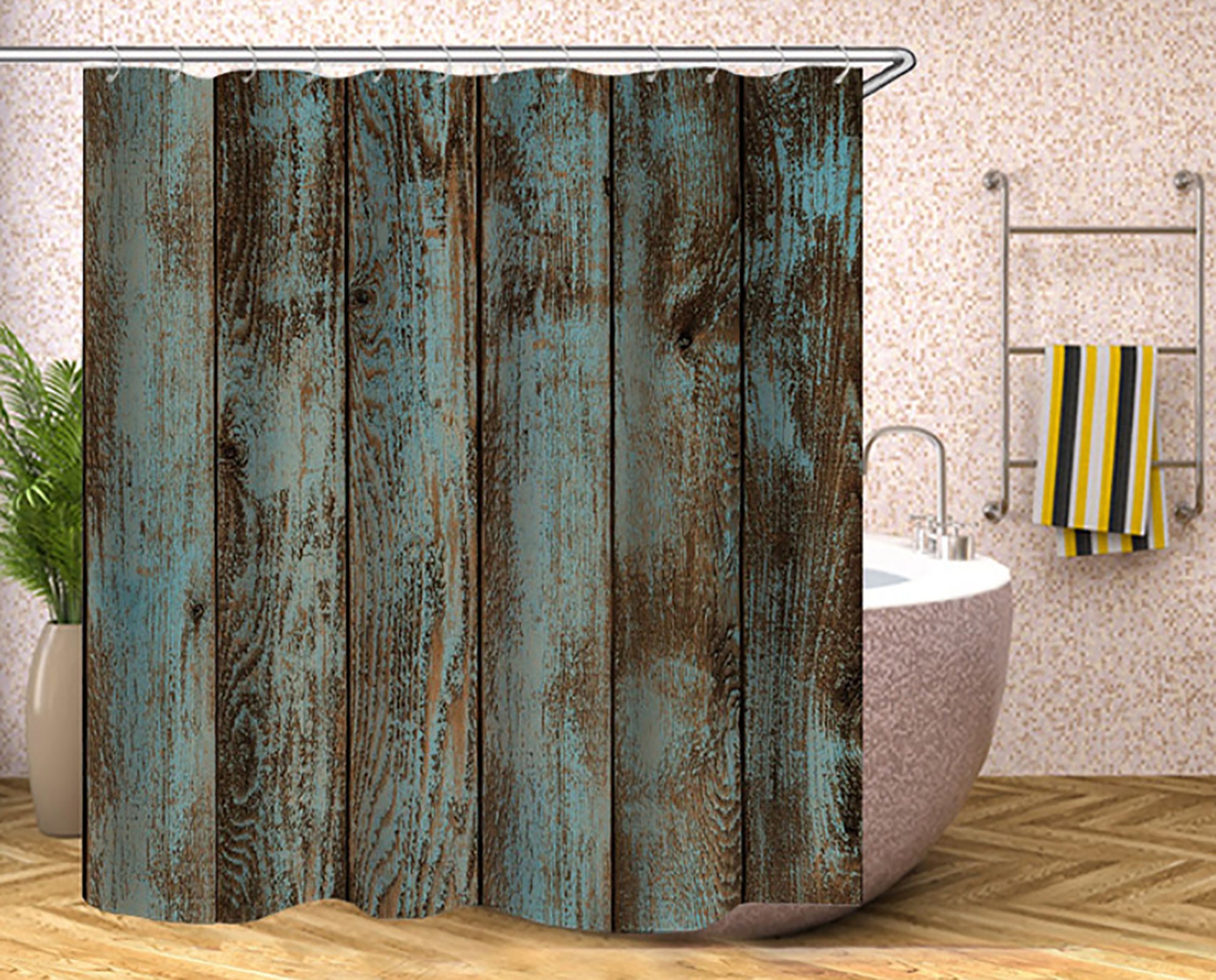 Rustic Shower Curtain Barn Door Wooden Barn Wood Farmhouse Etsy