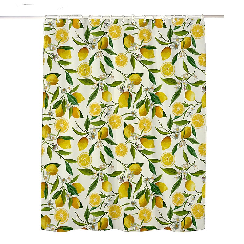 Lemon Shower Curtain Set Fresh Fruit Waterproof Polyester Etsy