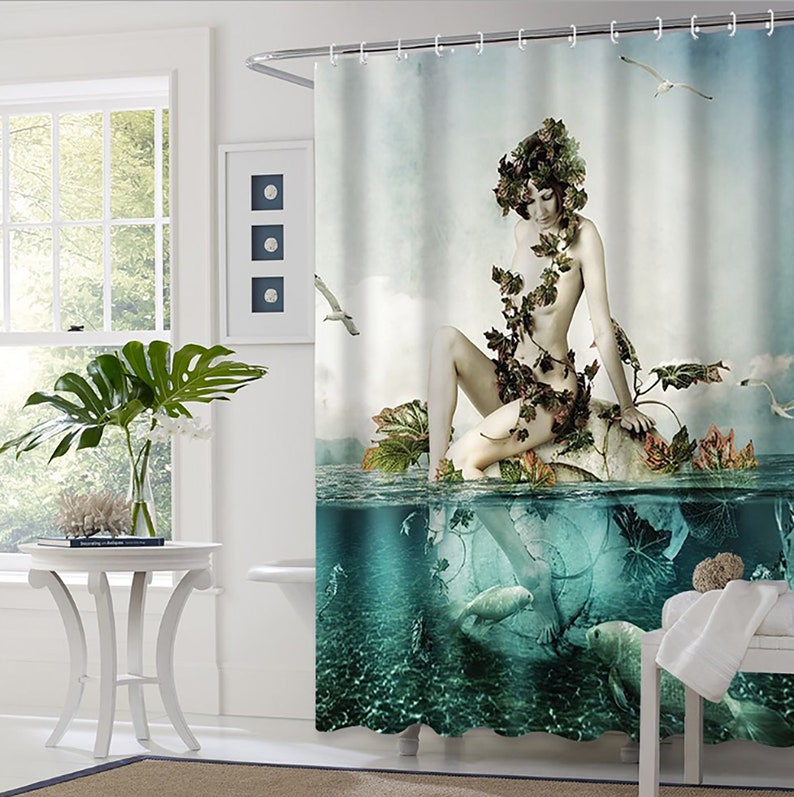 Mermaid Shower Curtain Shower Curtain With Hook Partition Etsy