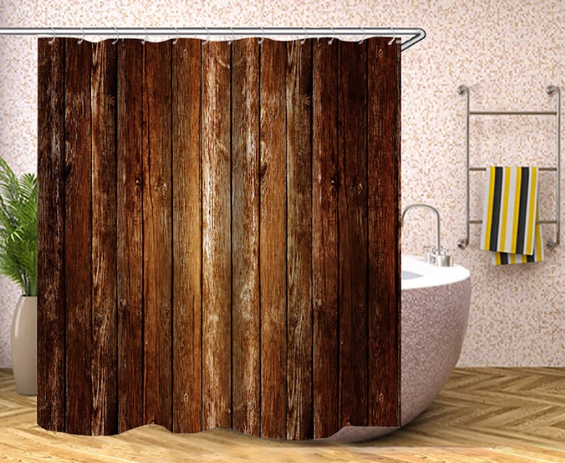 Rustic Shower Curtain Barn Door Wooden Barn Wood Farmhouse Etsy
