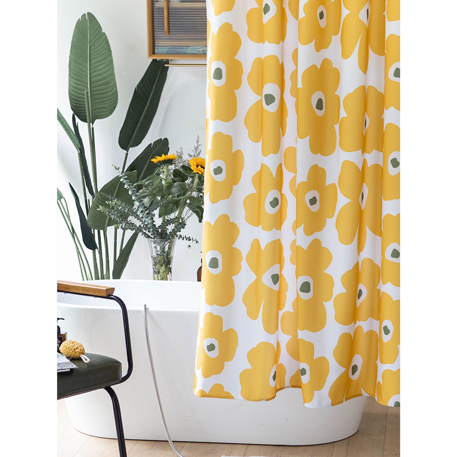 Gelbe Blume Dusche Vorhang Badezimmer Trennwand Vorhang | Etsy