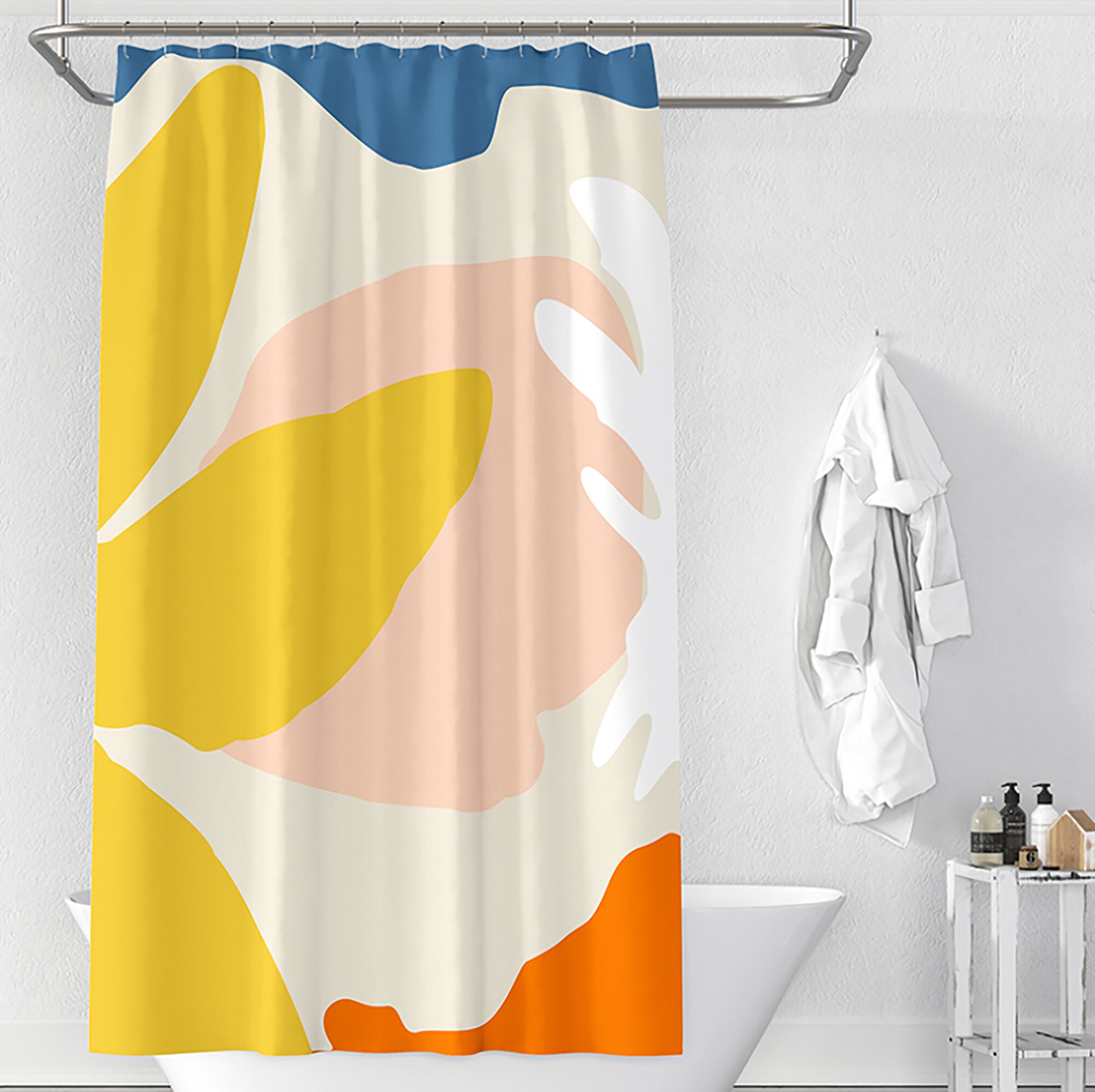 Neutral Shower Curtain Abstract Artistic Shower Curtain Etsy