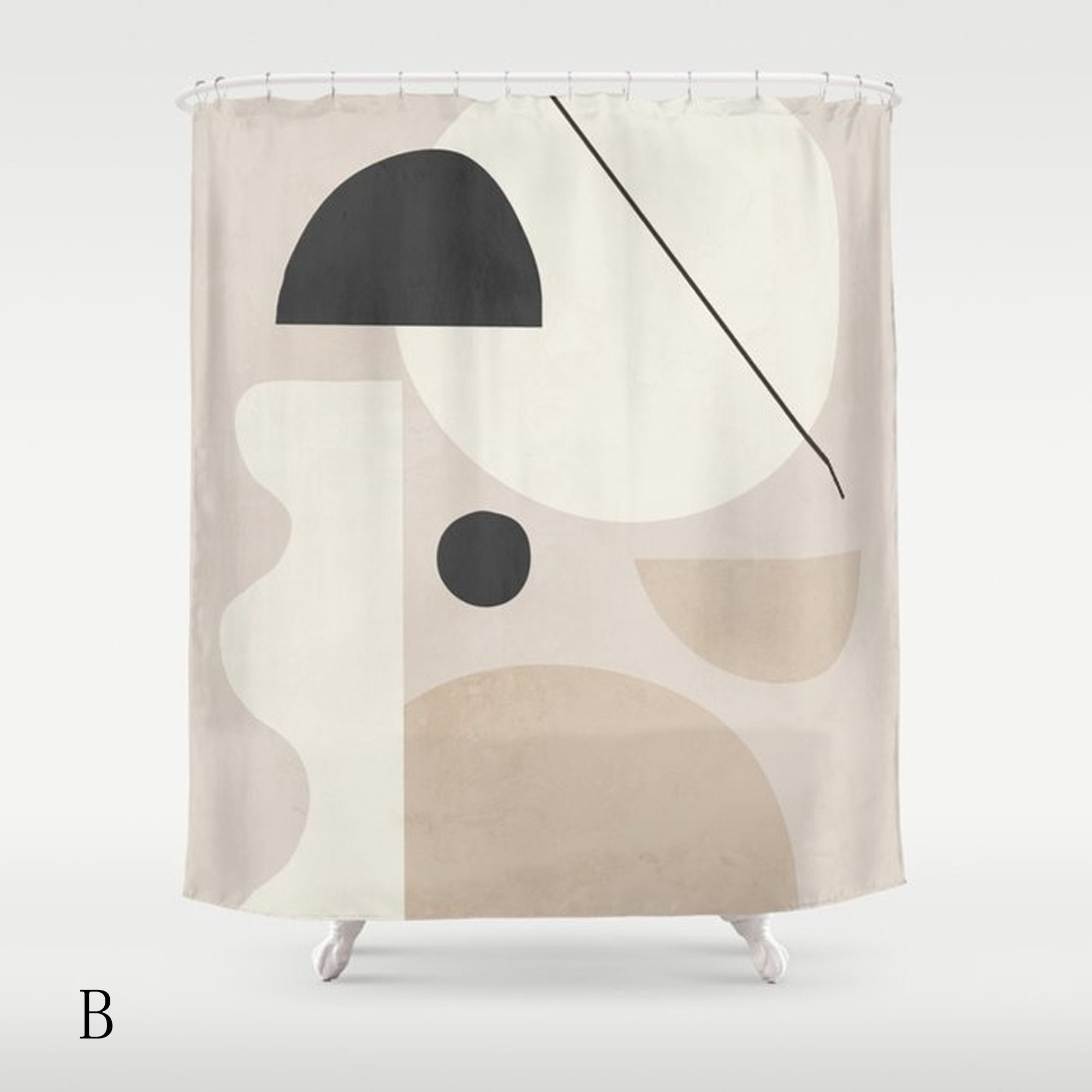 Abstract Shower Curtain Geometric Color Block Shower Curtain Etsy