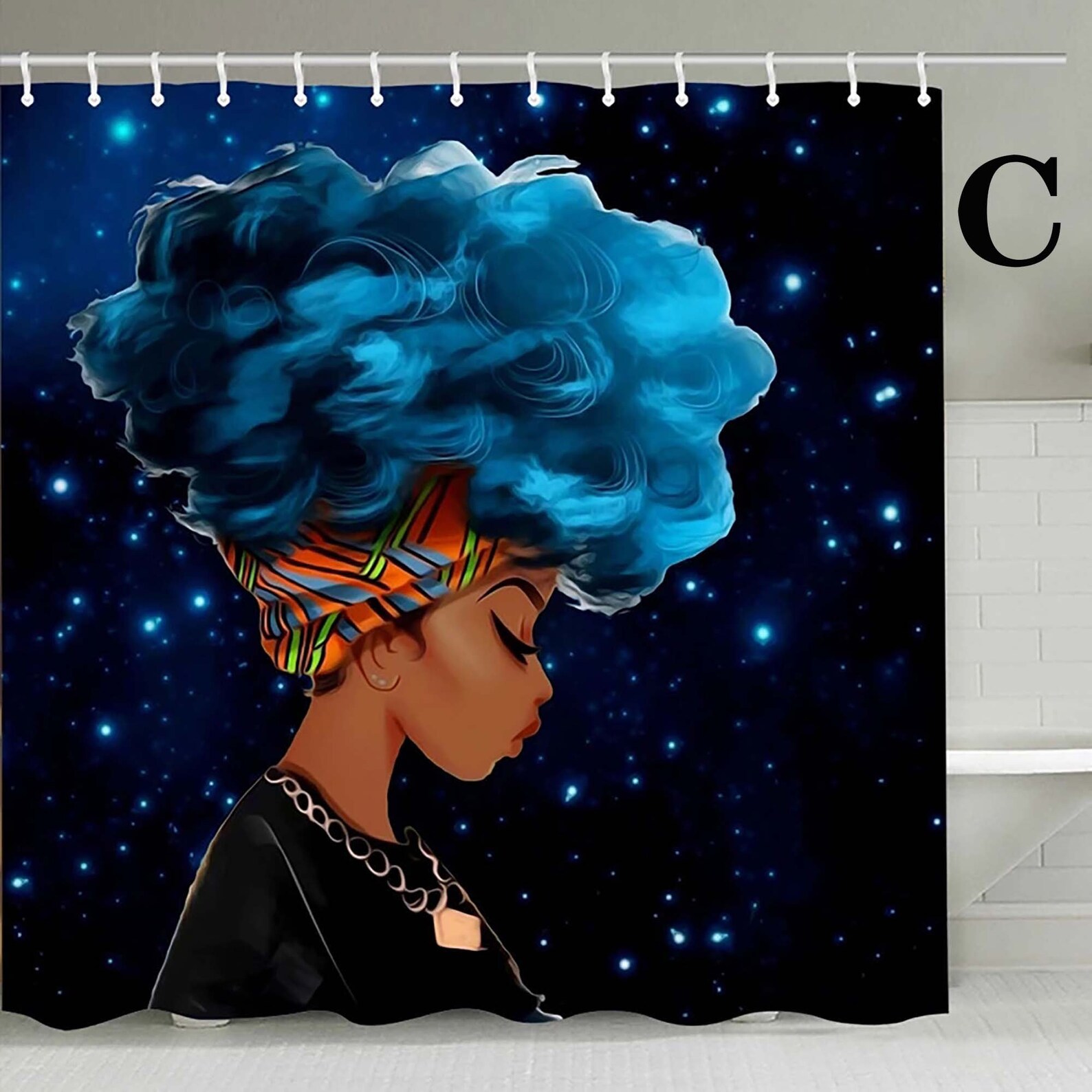 African Girl Shower Curtain Set Black African Woman Girl Etsy