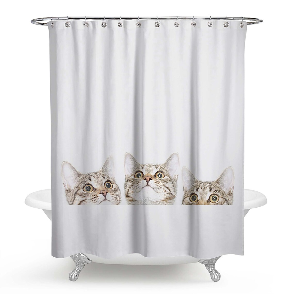 Animal Funny Cat Shower Curtain For Bathroom Creative Cute Etsy