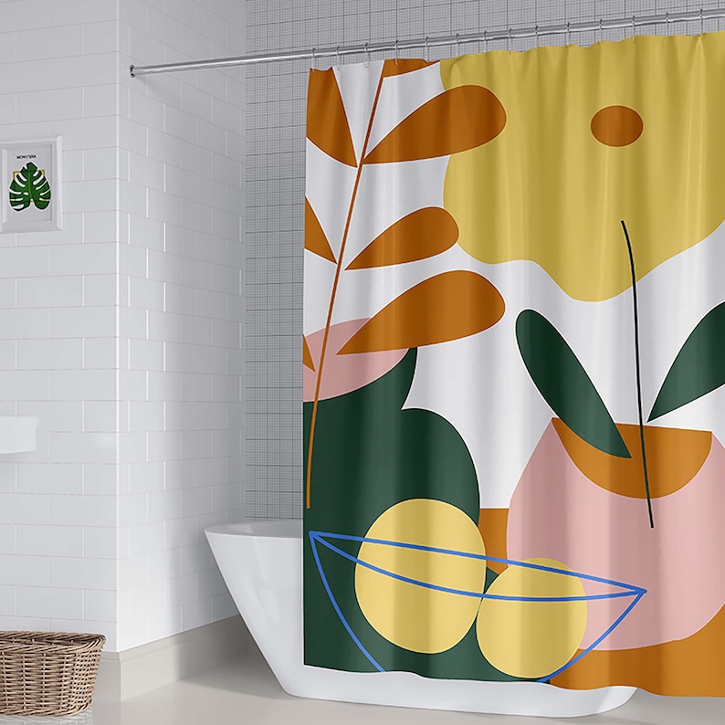 Neutral Shower Curtain Abstract Artistic Shower Curtain - Etsy