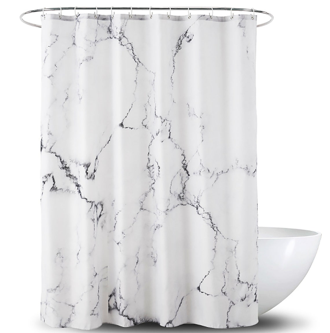 Marble Shower Curtain Gray Marble Texture Cracked Lines Etsy