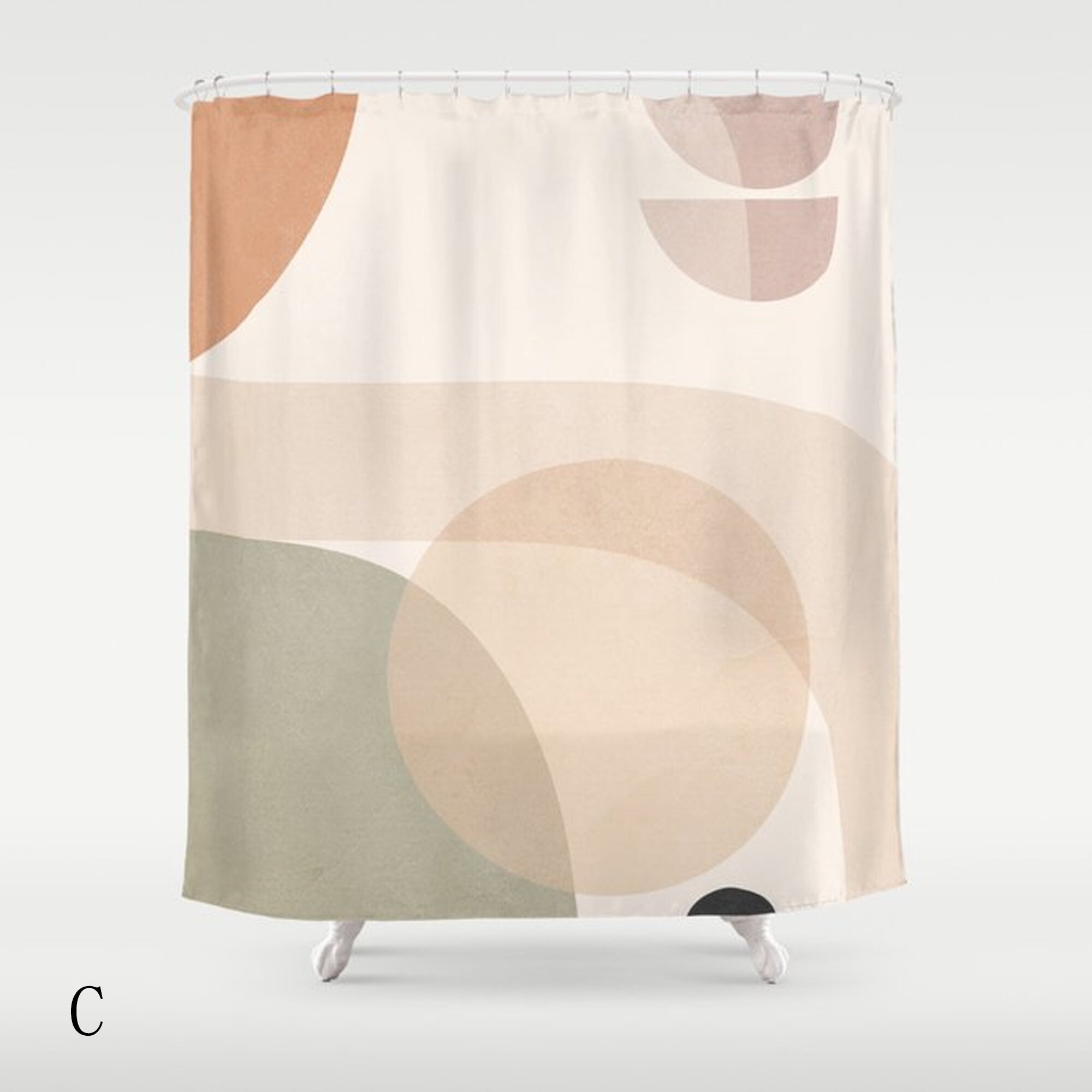 Abstract Shower Curtain Geometric Color Block Shower Curtain Etsy