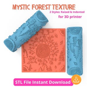 Forest Tree Texture Roller STL – Deep Woodland Pattern for Polymer Clay and Ceramics