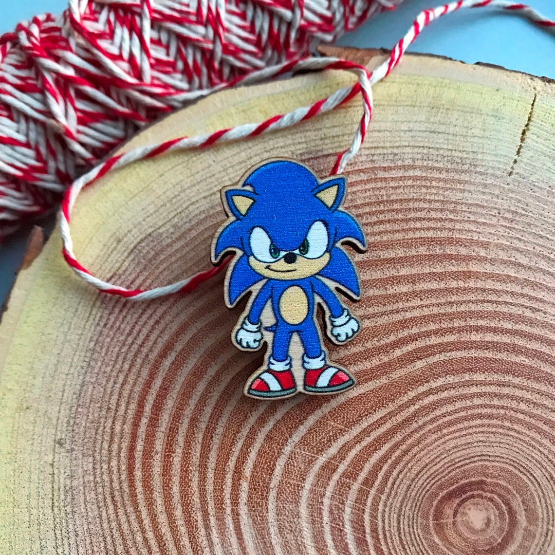 Super Sonic wooden pin and keychain Sonic screwdriver Etsy