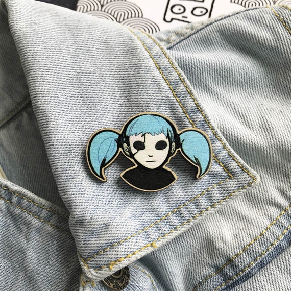 Sally Face game wooden broochpin handmade