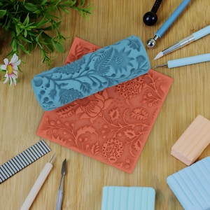 Floral Texture Roller for Polymer Clay – Deep Impression 3D Printed Stamp