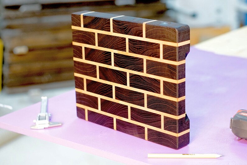 End grain cutting board brick pattern Etsy