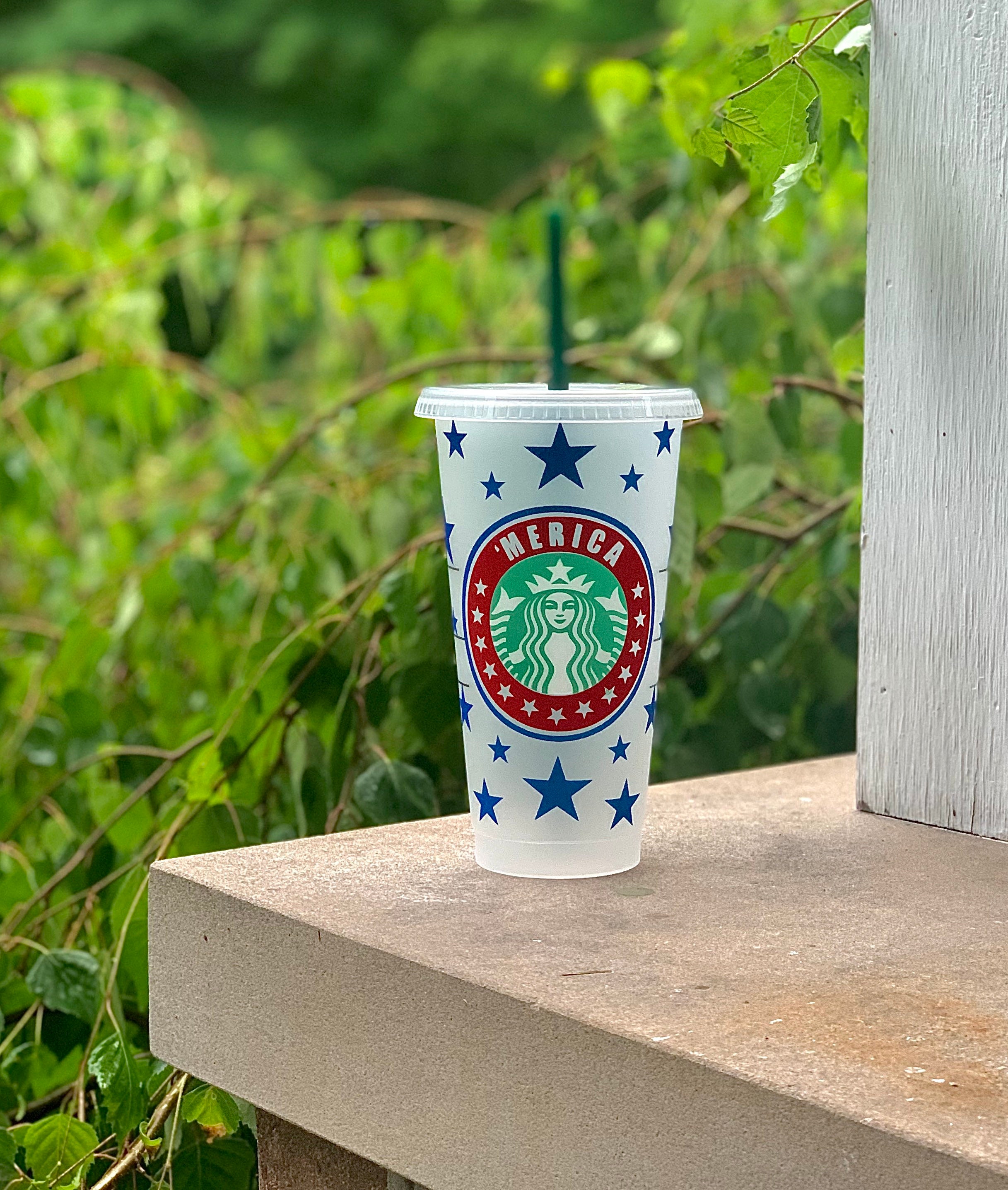 Fourth of July Starbucks Cold Cup / America Reusable Venti Cup Etsy