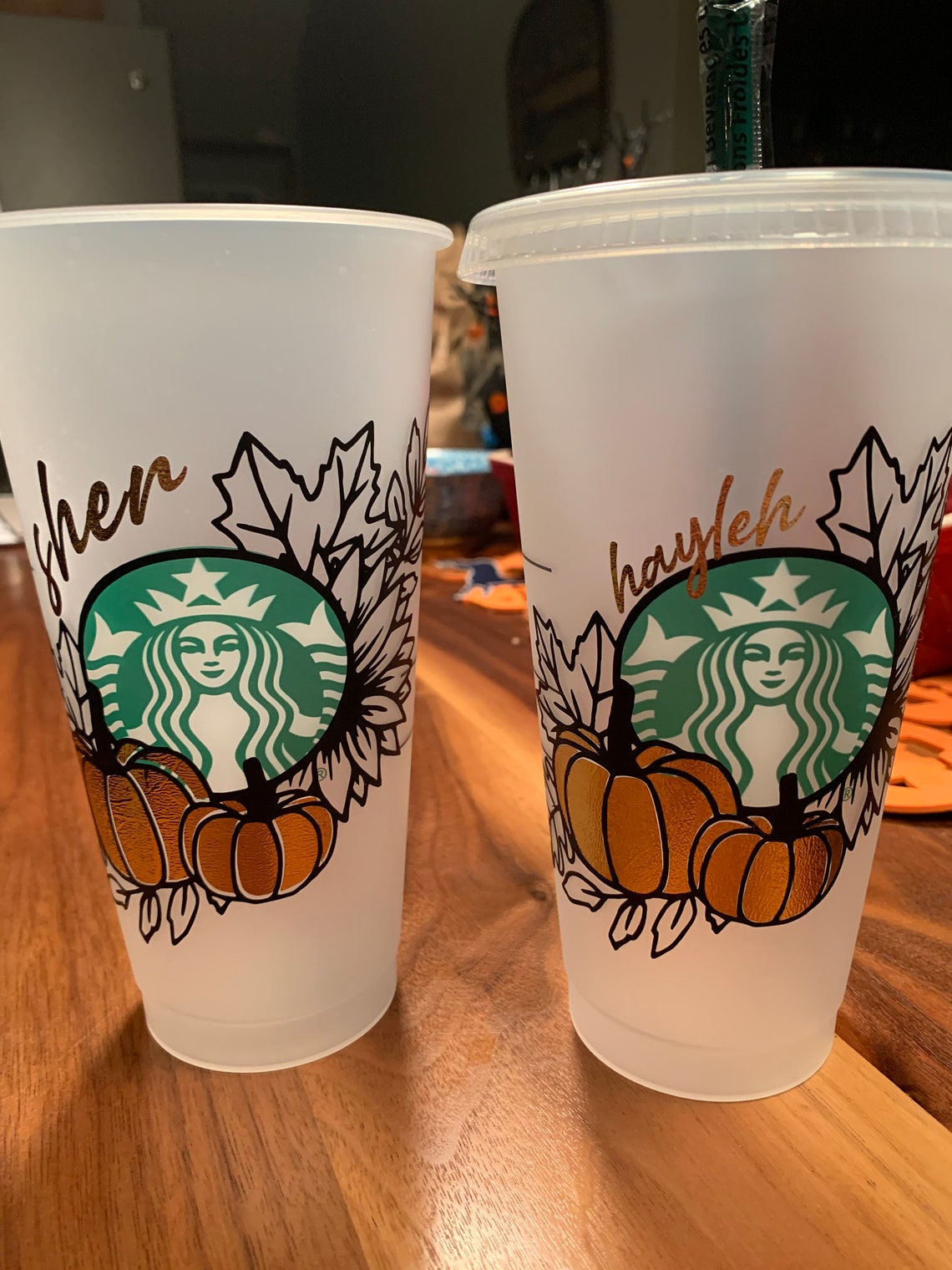 Starbucks Tumbler / Fall cup / personalized / Reusable / 24oz Etsy