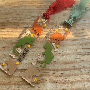Personalized bookmark for reader / Dinosaur Bookmark / Kids bookmark / Custom bookmarker / Booktok Bookmark / Boy Birthday gift