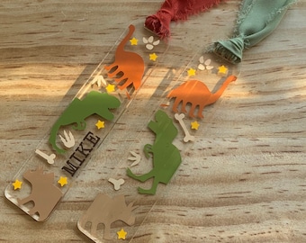 Personalized bookmark for reader / Dinosaur Bookmark / Kids bookmark / Custom bookmarker / Booktok Bookmark / Boy Birthday gift