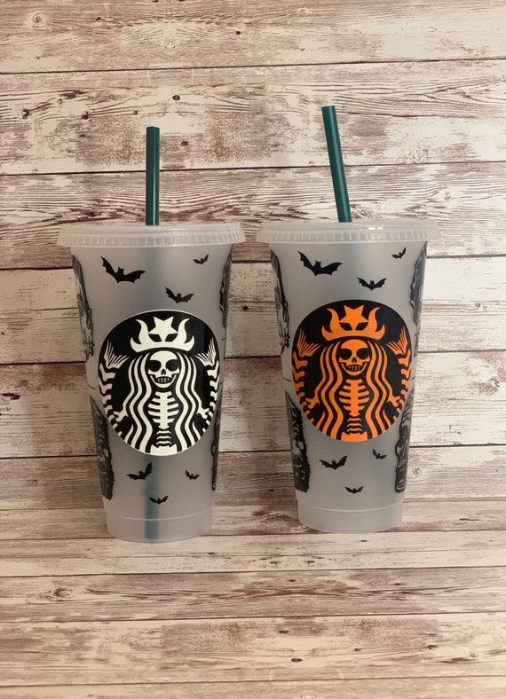 Halloween Korea Starbucks 2022 Clear Glass Straw Cups Cute