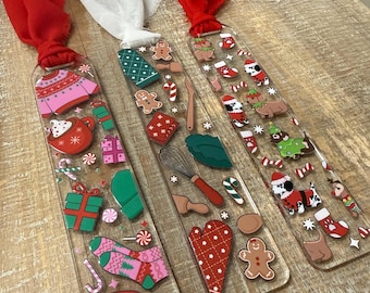 Personalized bookmark for reader / Christmas Bookmark / Gift for her / Custom Acrylic bookmarker / Booktok Bookmark / Stocking Stuffer Idea