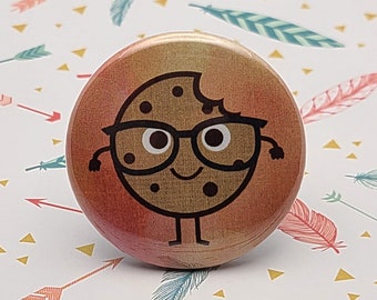 Smart Cookie 1.5" Pinback Button Badge or Magnet, Chocolate Chip, Cookie Monster, Cookie Lover, Sweet Tooth