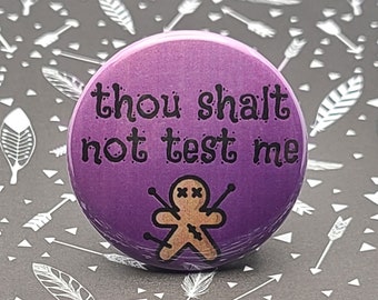 Voodoo Fair Warning 1.5" Pinback Button Badge or Magnet, Funny Pinback, Black Magic, Spellcaster, Witches, Wicca, Magick