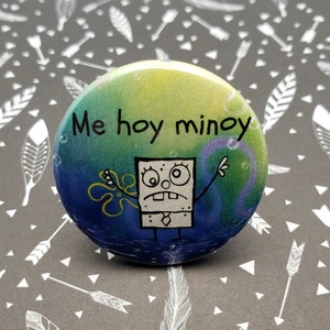 DoodleBob 1.5&quot; Pinback Button Badge or Magnet, Funny Pinback, Spongebob, Frankendoodle, Me Hoy Minoy, Nickelodeon, Cartoons