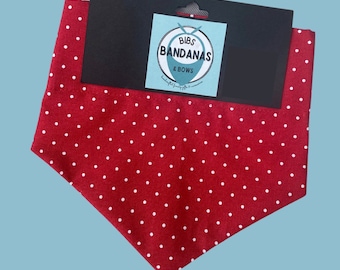 Red polka-dot Slip-on the collar dog bandana, cat bandana