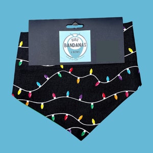 Christmas lights print Slip-on the collar dog bandana, cat bandana, holiday, winter, x-mas, xmas image 1