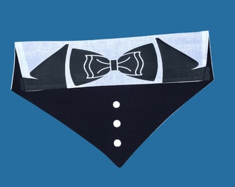 Tuxedo Slip-on the collar dog bandana, cat bandana, wedding, dog suit, tux