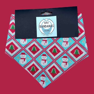 Christmas sweater print Slip-on the collar dog bandana, cat bandana, holiday, winter, x-mas, xmas, snowman