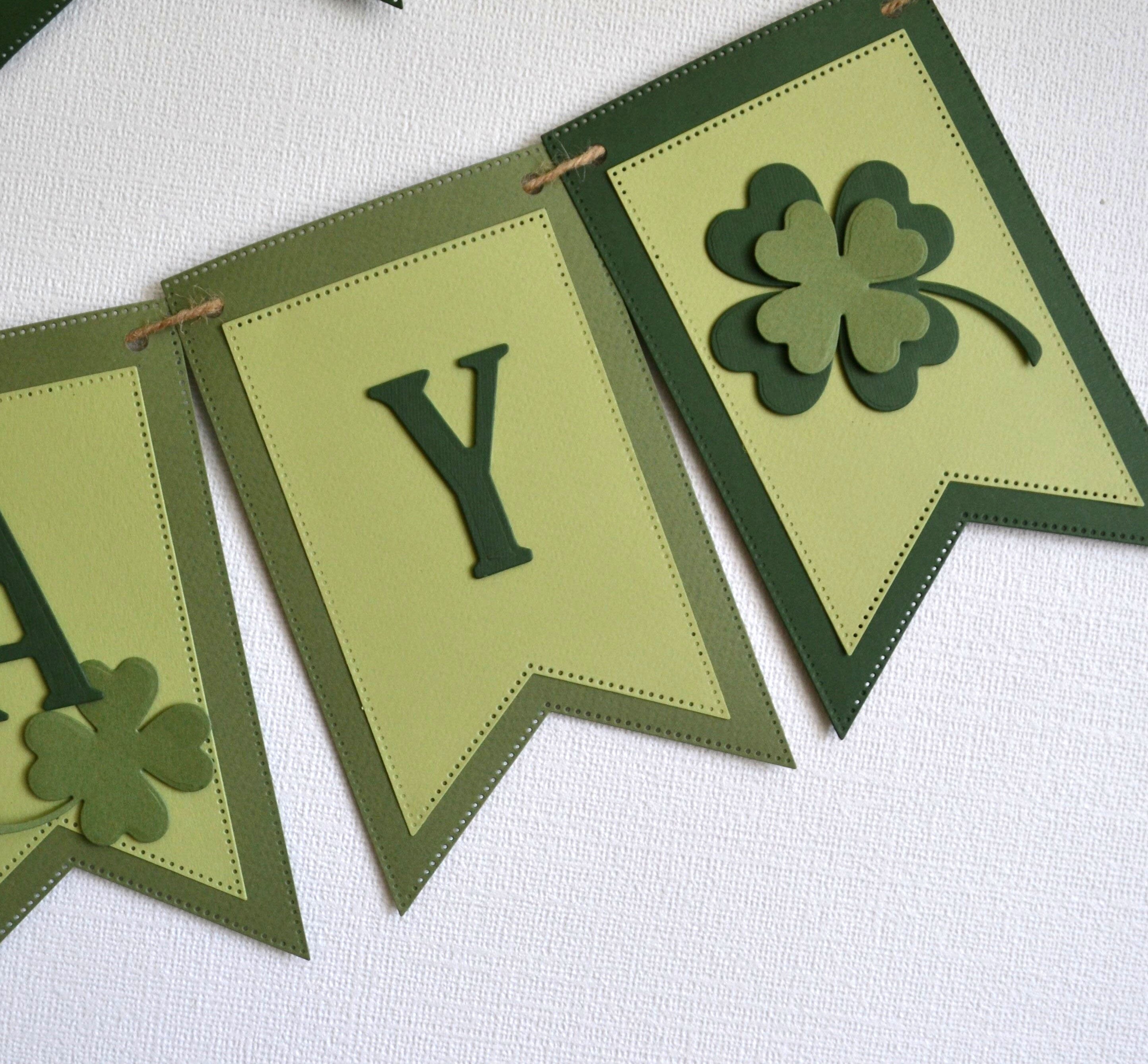 Shamrock Birthday Banner Irish party decor St Patricks Etsy