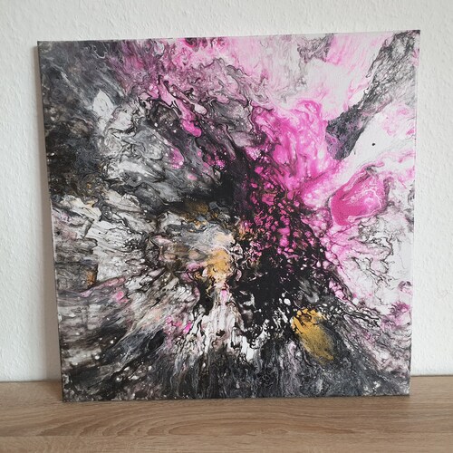 Original painting shops fluid pink wall art contemporary art modern art Multicolour art fluid painting abstract art Abstract flowers wall art deco