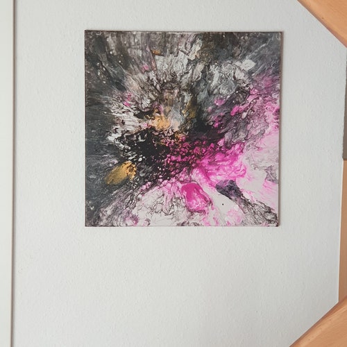 Original painting shops fluid pink wall art contemporary art modern art Multicolour art fluid painting abstract art Abstract flowers wall art deco