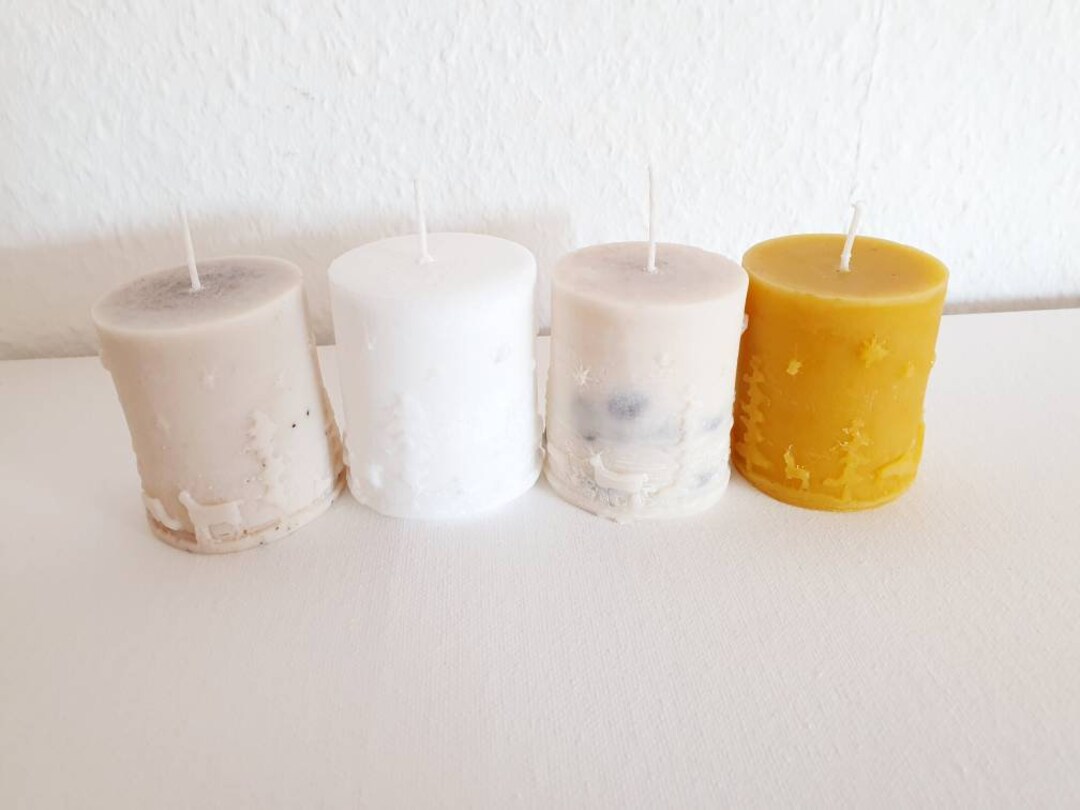 4 Candles Set Eco Soy Rapeseed Stearin Beeswax Candle Handmade Etsy