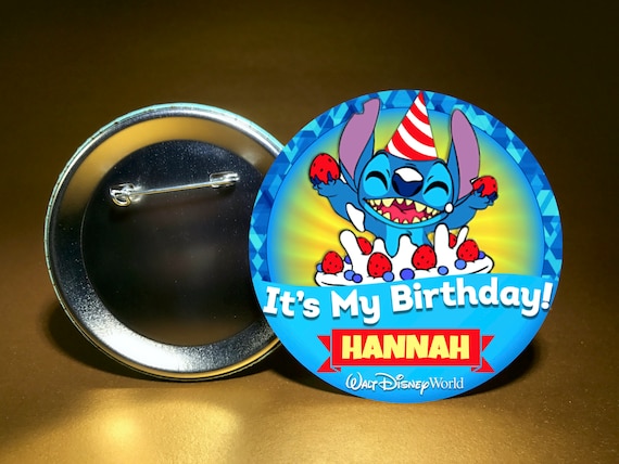 Disney Stitch Joyeux Anniversaire Bouton Pin Badge De Etsy Canada