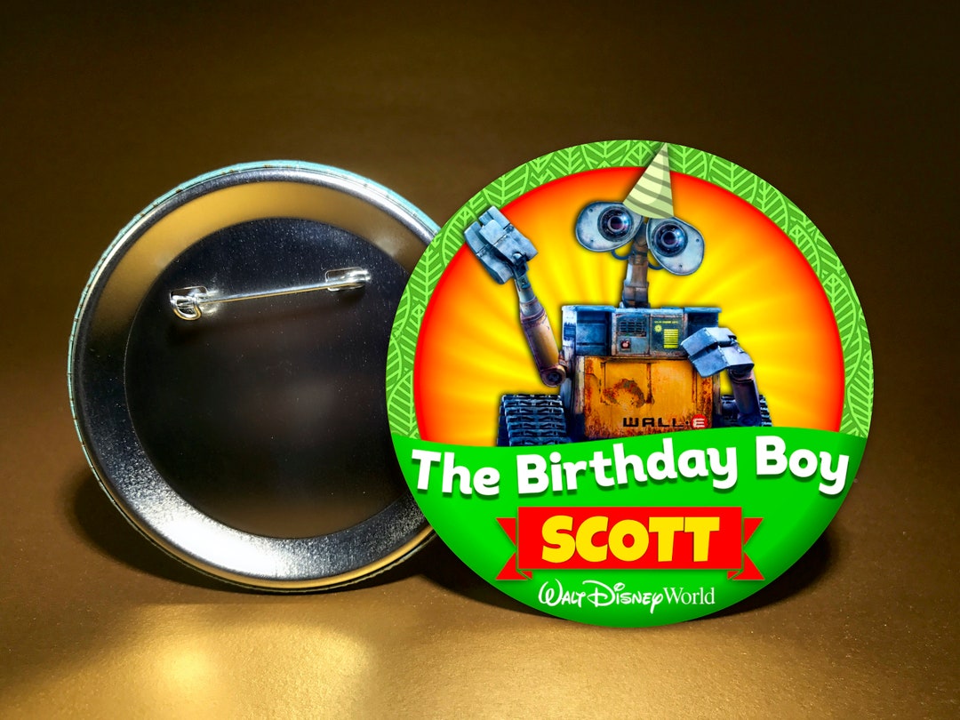 Disney WALLE Happy Birthday Button Pin Badge Disney Celebration Badge