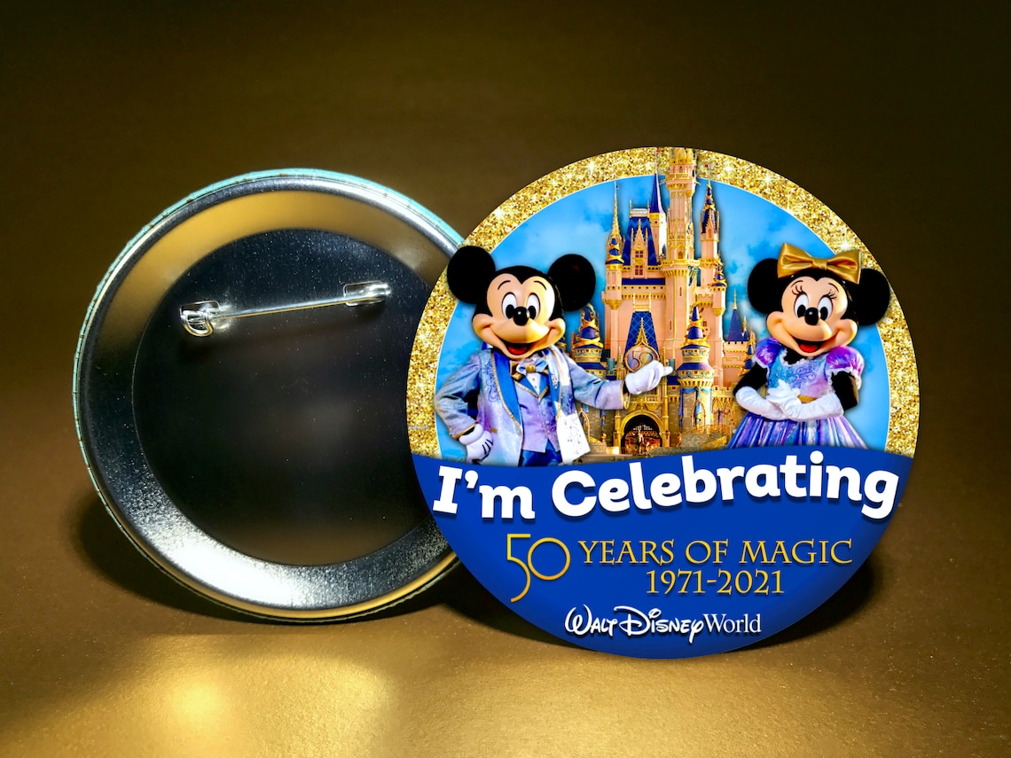 WDW Walt DISNEY WORLD 50th Anniversary Park Button Disney