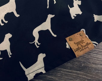 All The Dogs | Black and White | Tie On Dog Bandana