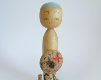 Vintage handgemaakte houten Kokeshi-pop - verzamelobject Japanse kunst