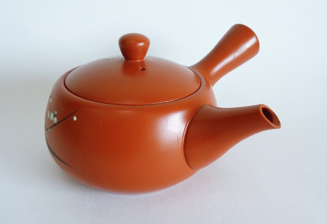 2717 Kyusu teapot with floral patternJapanese Tokoname ware Etsy