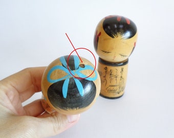 ヴィンテージ 創作こけし：日本の木製アート、サイン入りペア - Etsy 日本