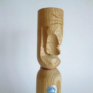 Ainu &#39;Ni Popo&#39; Abashiri Kokeshi Doll, Nipopo Kokeshi doll .Japanese Hokkaido wood carved Abashiri prison wooden kokeshi #5345